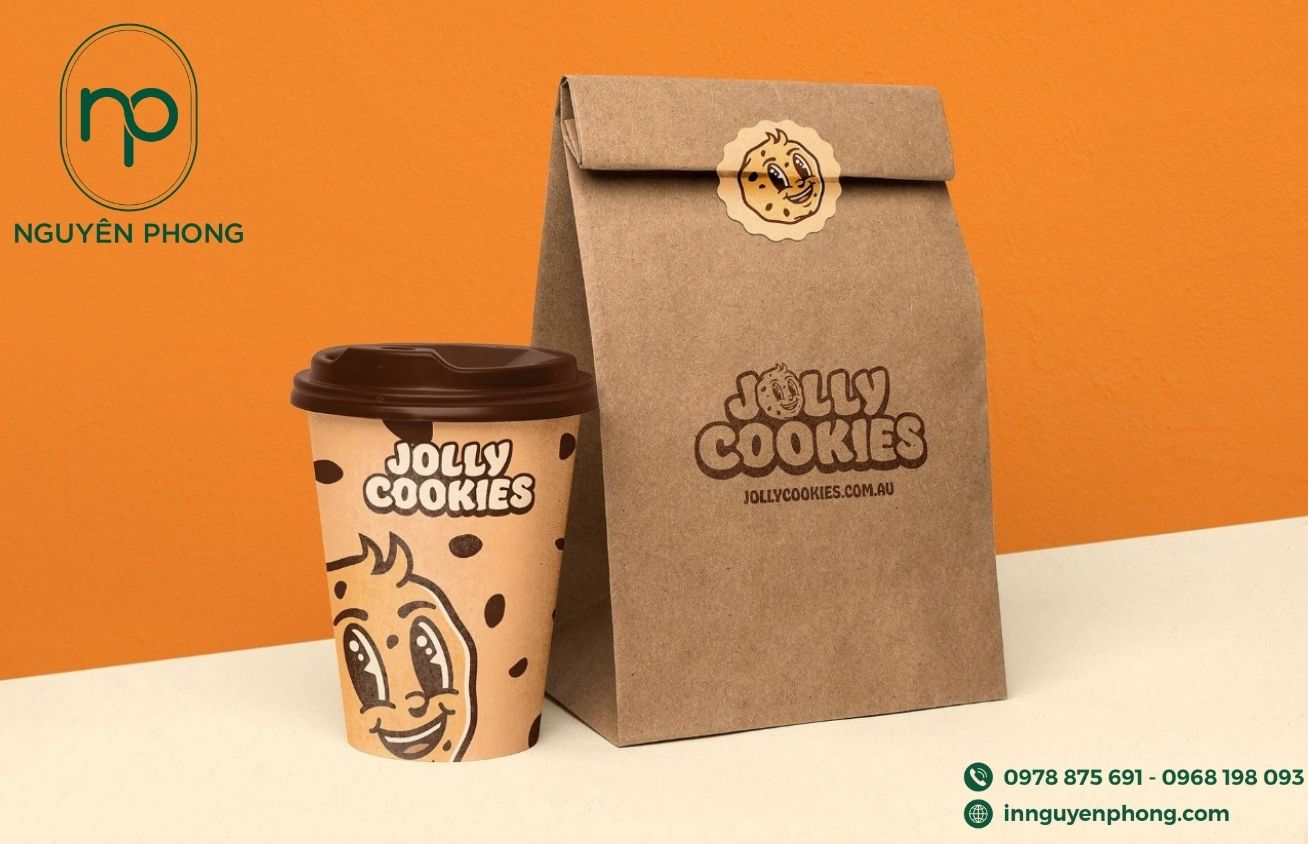 Mẫu túi giấy đựng bánh kẹo kraft nâu mộc 